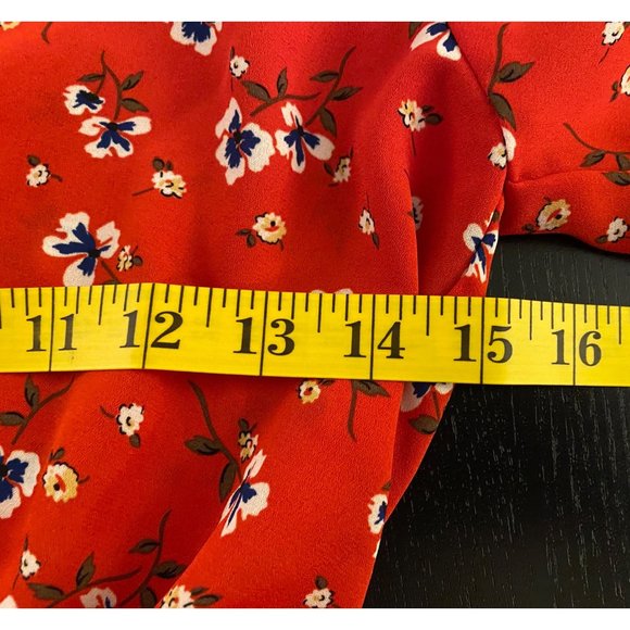 Socialite Peplum Top Women‎ XS Red Floral Elastic Waist Date Night Fall Festival - Picture 12 of 16